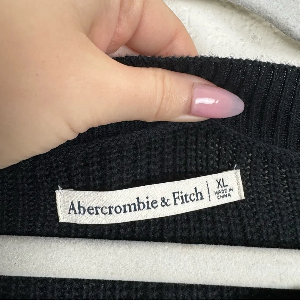 Abercrombie & Fitch Black Knit Sweater Dress Long Cotton Blend Size XL NWT